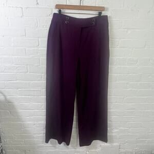 Calvin Klein Women's High Rise Dress Pants Regular-Fit Solid Red Size 14